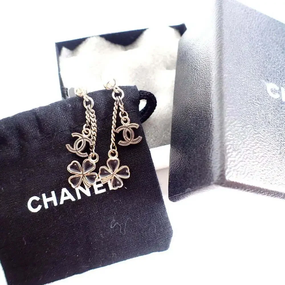 CHANEL Authentic Gold Logo Earrings
